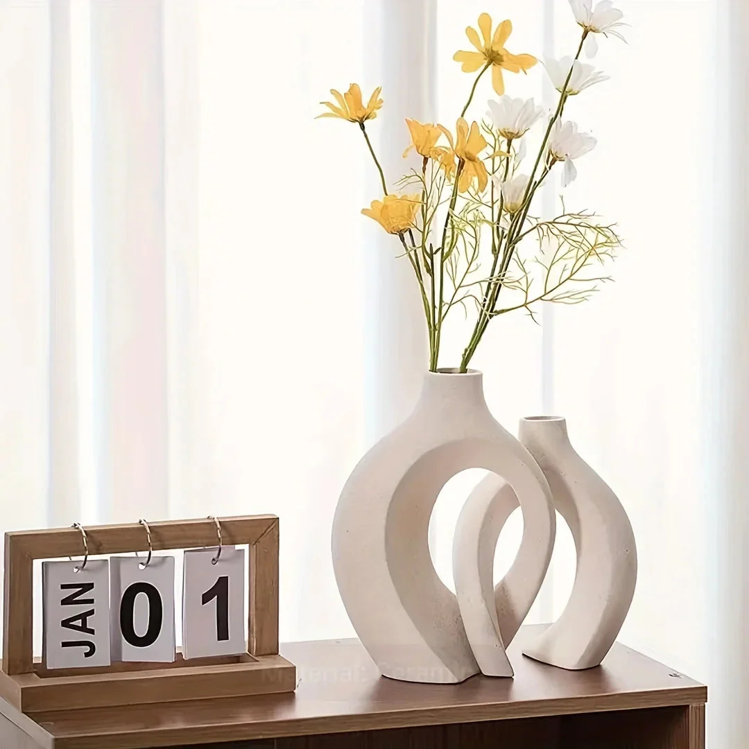 Aruna Keramikvasen Set – 2-teilig, Nordisches Design - Image 5