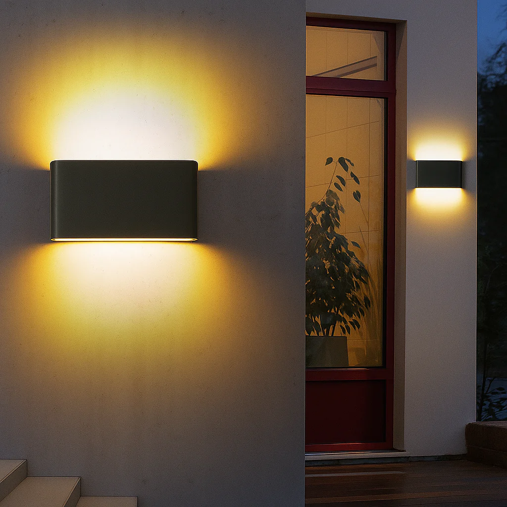 Avelin LED-Wandleuchte aus Aluminium und Glas - Image 7