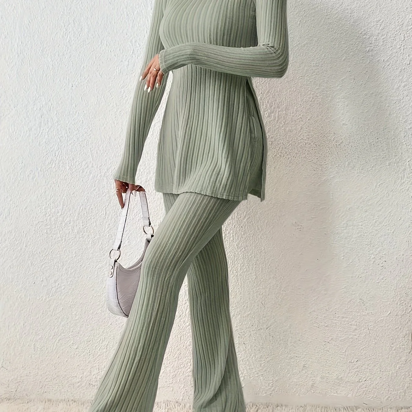 Elegantes Zweiteiler-Set – Rundhals-Oberteil und Hose - Image 20