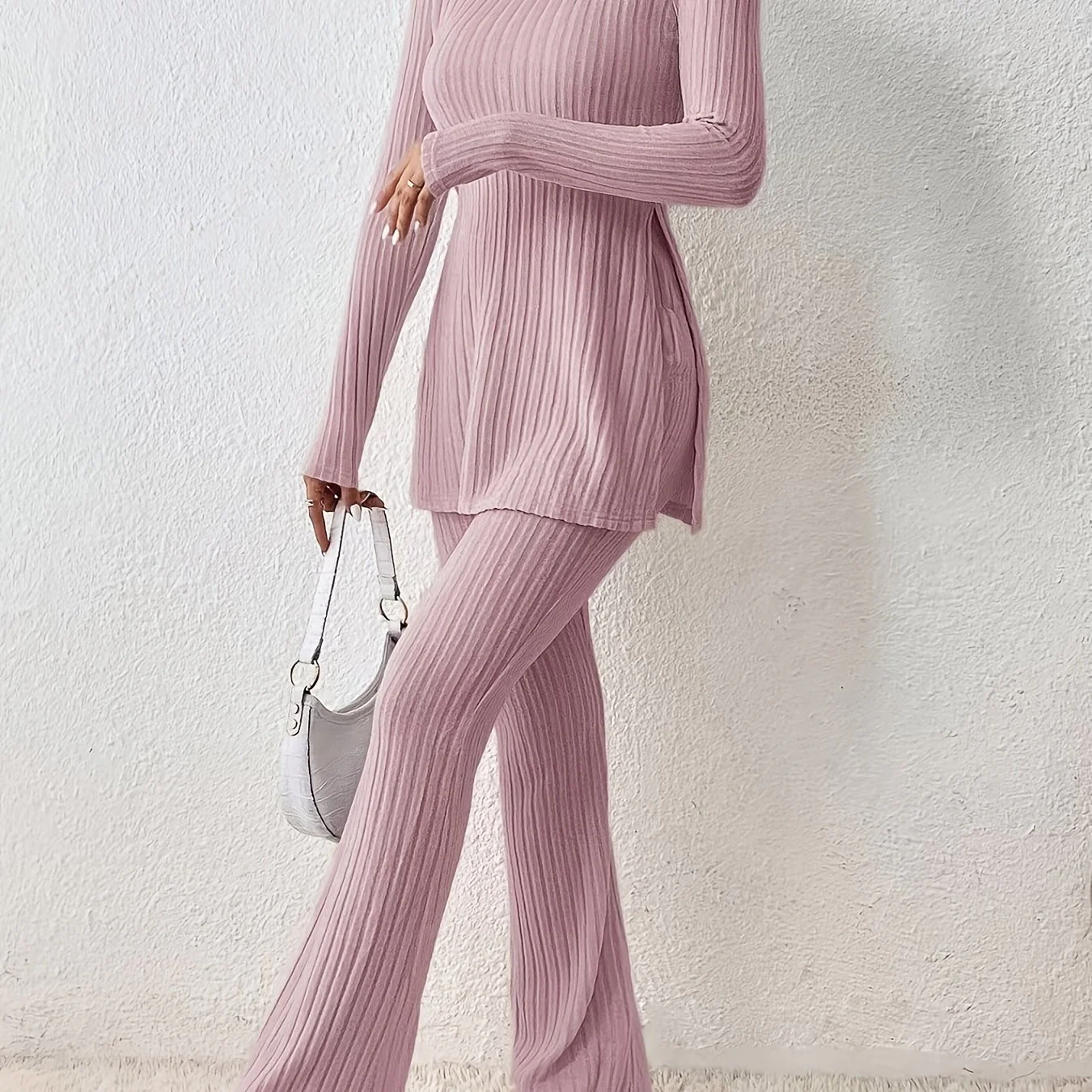 Elegantes Zweiteiler-Set – Rundhals-Oberteil und Hose - Image 9