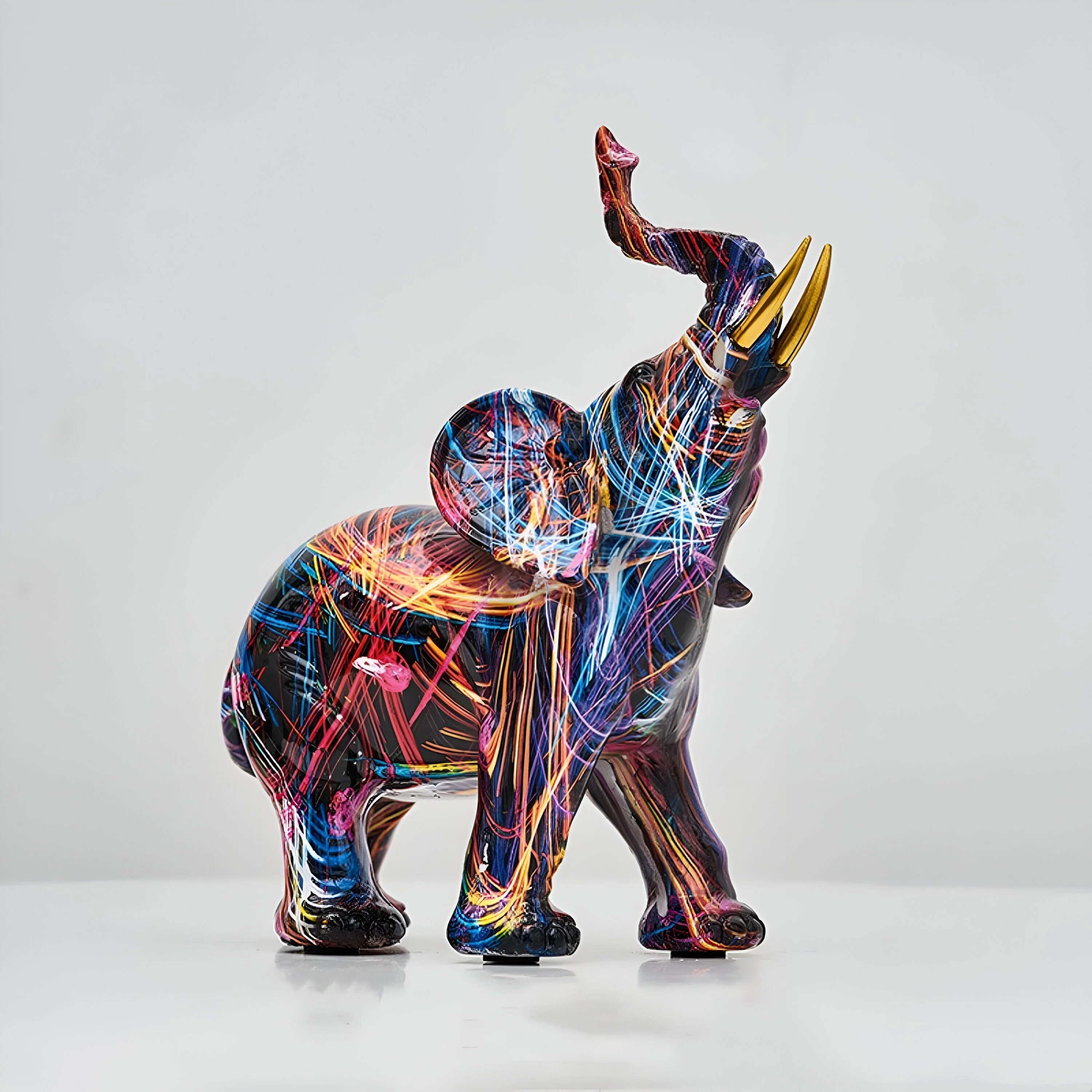 Eleva Skulptur – Farbige Elefantenfigur aus Kunstharz - Image 4