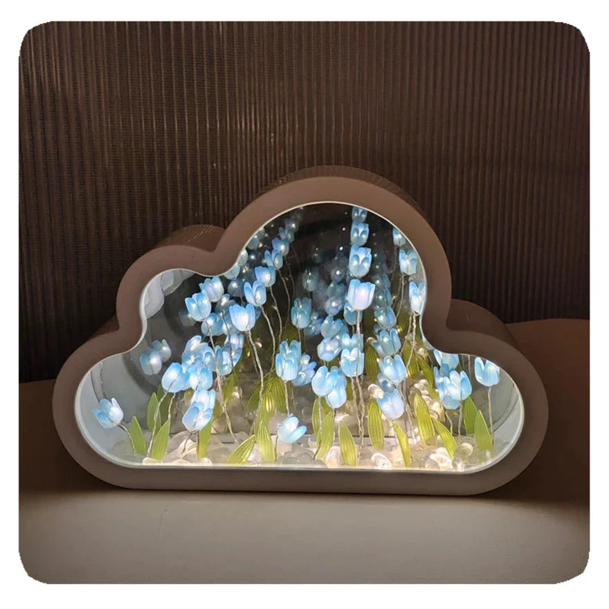 Florina LED-Tischlampe mit Spiegeleffekt und Tulpenmotiv - Image 3