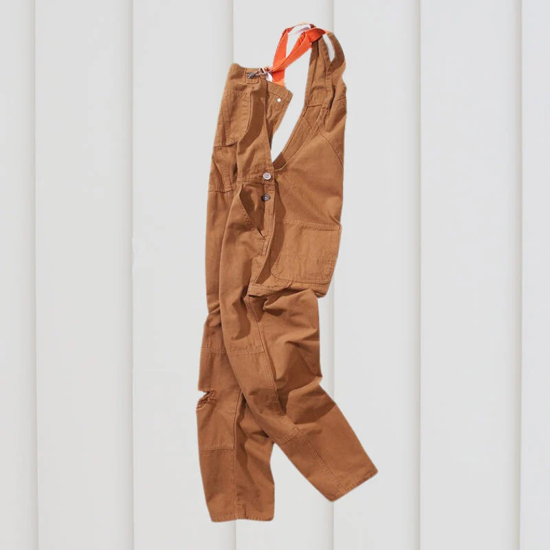 Locker geschnittene Latzhose aus Denim für Alltag und Arbeit - Image 5