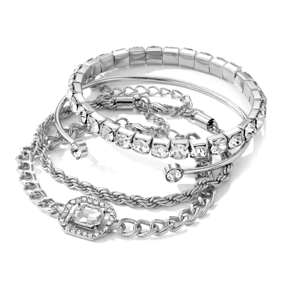 Lonara Armband-Set – Vierteiliges Set aus verstellbaren Metallarmbändern - Image 4