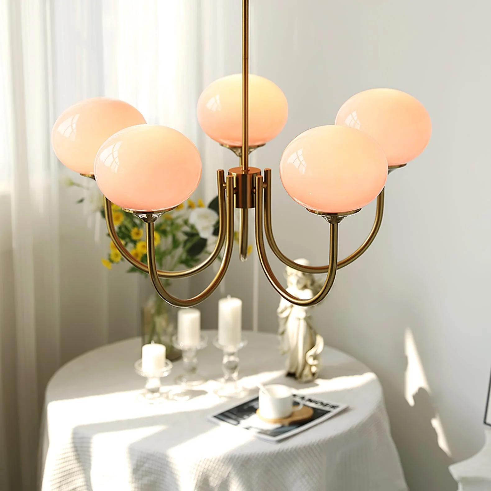 Lumoria Deckenleuchte – Moderne Glaspendelleuchte mit sanftem Wellen-Design - Image 5