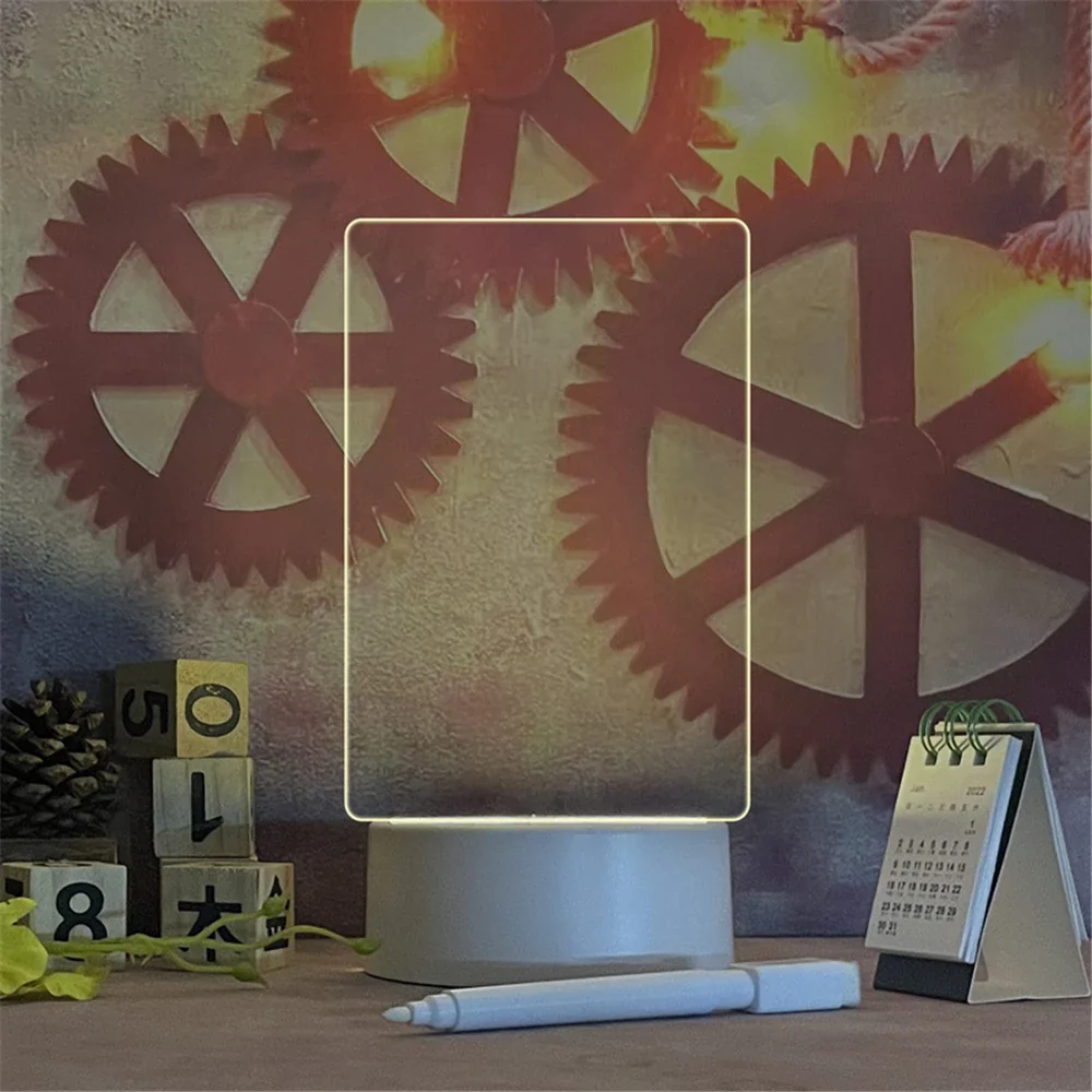 Lunaris LED-Memoleuchte – USB-Acryltafellicht mit Schreibtafel - Image 3