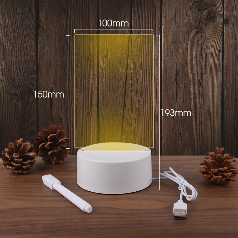 Lunaris LED-Memoleuchte – USB-Acryltafellicht mit Schreibtafel - Image 5