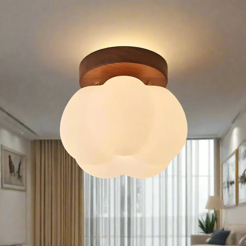 Lunora Deckenleuchte aus Glas und Holz - Image 3
