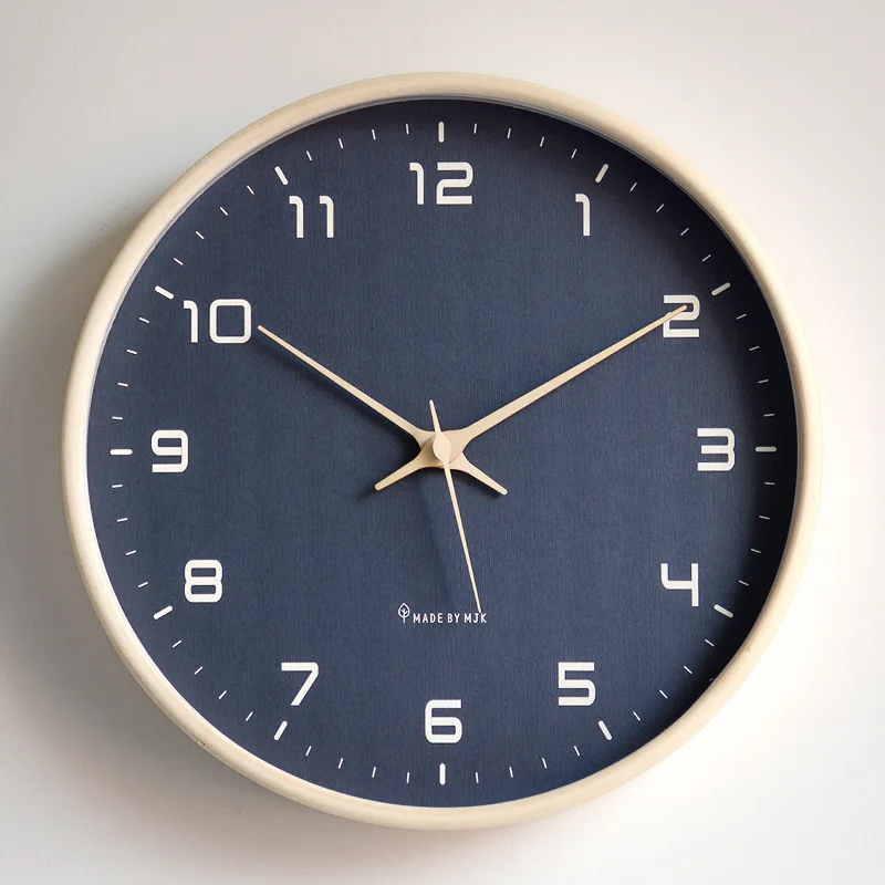 Nordello Holz-Wanduhr – Runde geräuscharme Quarzuhr (verschiedene Größen) - Image 3