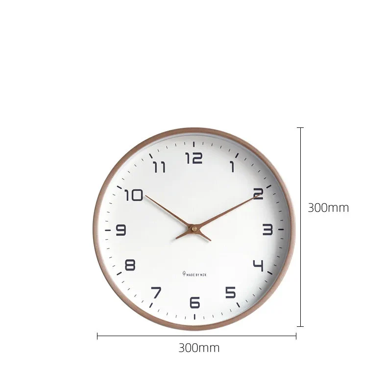 Nordello Holz-Wanduhr – Runde geräuscharme Quarzuhr (verschiedene Größen) - Image 5
