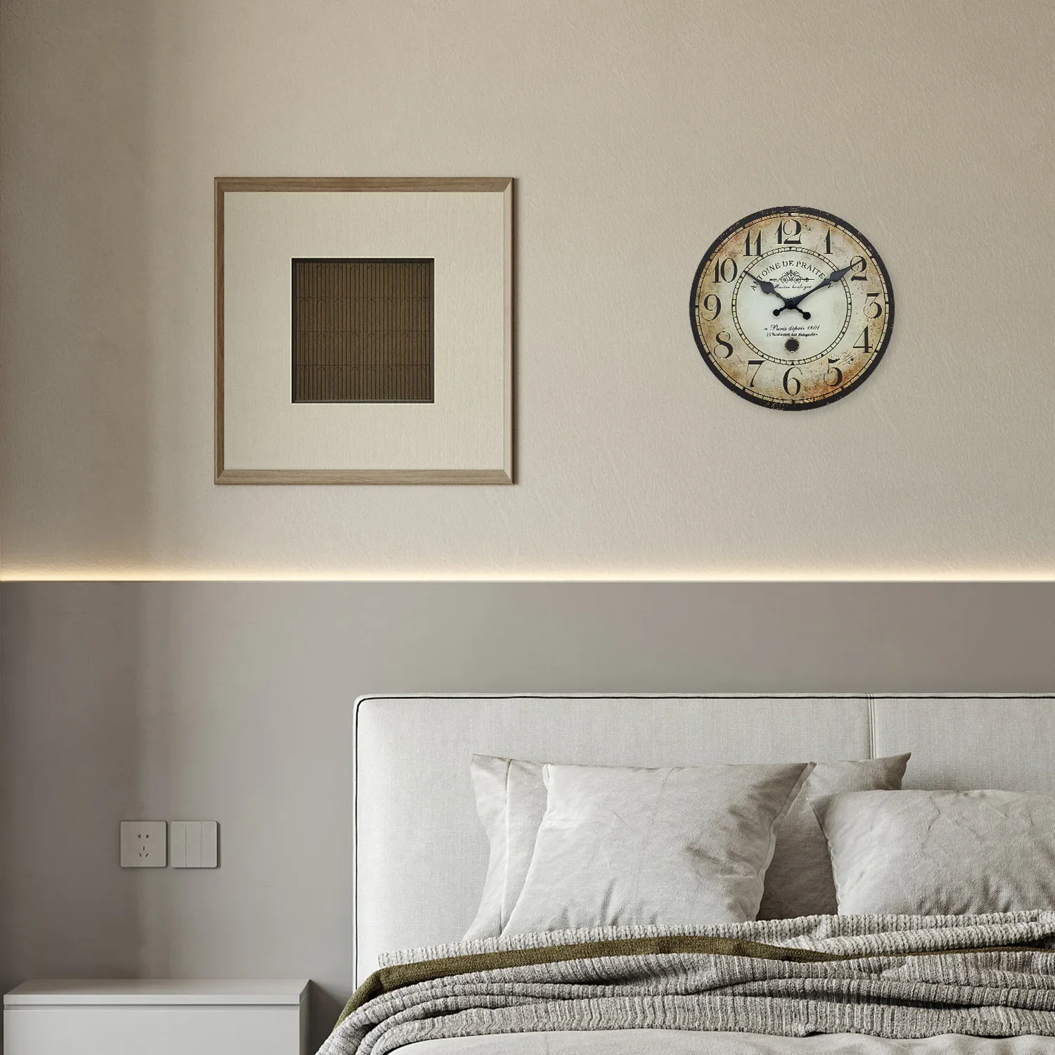 Parisio Wanduhr – Runde Holz-Uhr mit Quartzwerk (verschiedene Größen) - Image 4