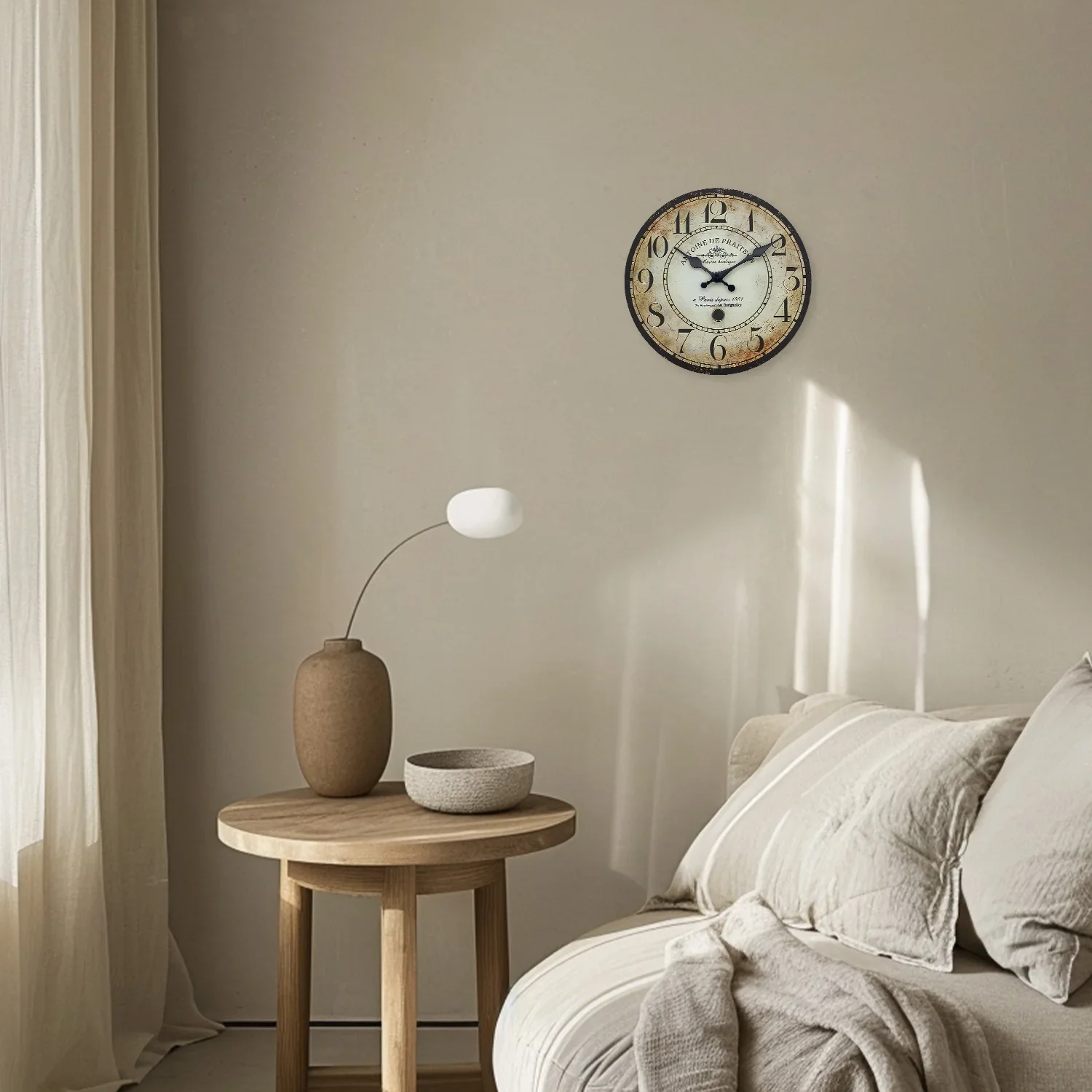 Parisio Wanduhr – Runde Holz-Uhr mit Quartzwerk (verschiedene Größen) - Image 5