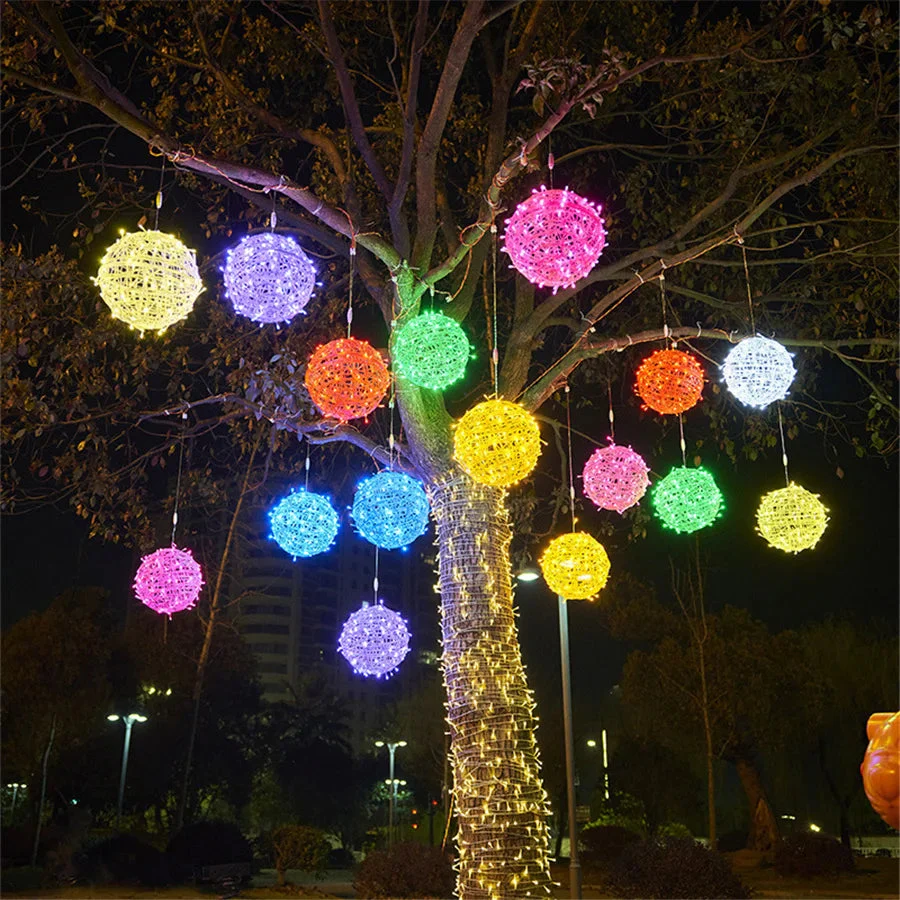 Rattina LED-Kugelgirlande – Lichterkette mit Rattankugeln für Innen- und Außenbereiche - Image 3