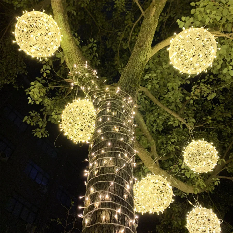 Rattina LED-Kugelgirlande – Lichterkette mit Rattankugeln für Innen- und Außenbereiche - Image 6