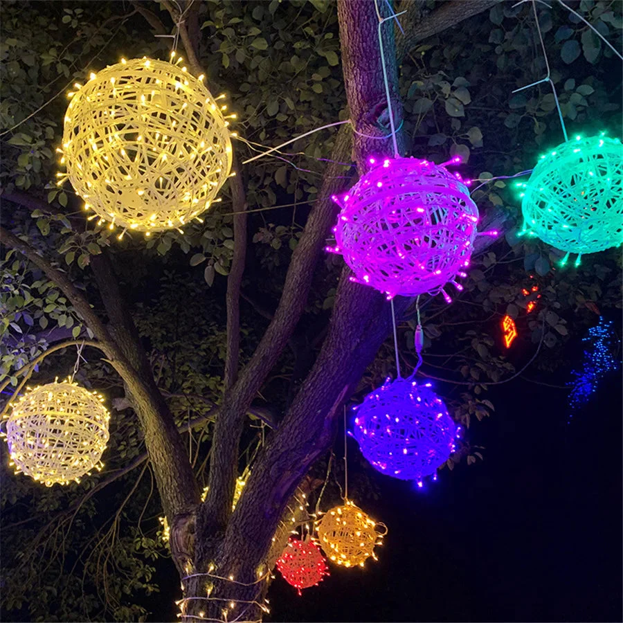 Rattina LED-Kugelgirlande – Lichterkette mit Rattankugeln für Innen- und Außenbereiche - Image 7