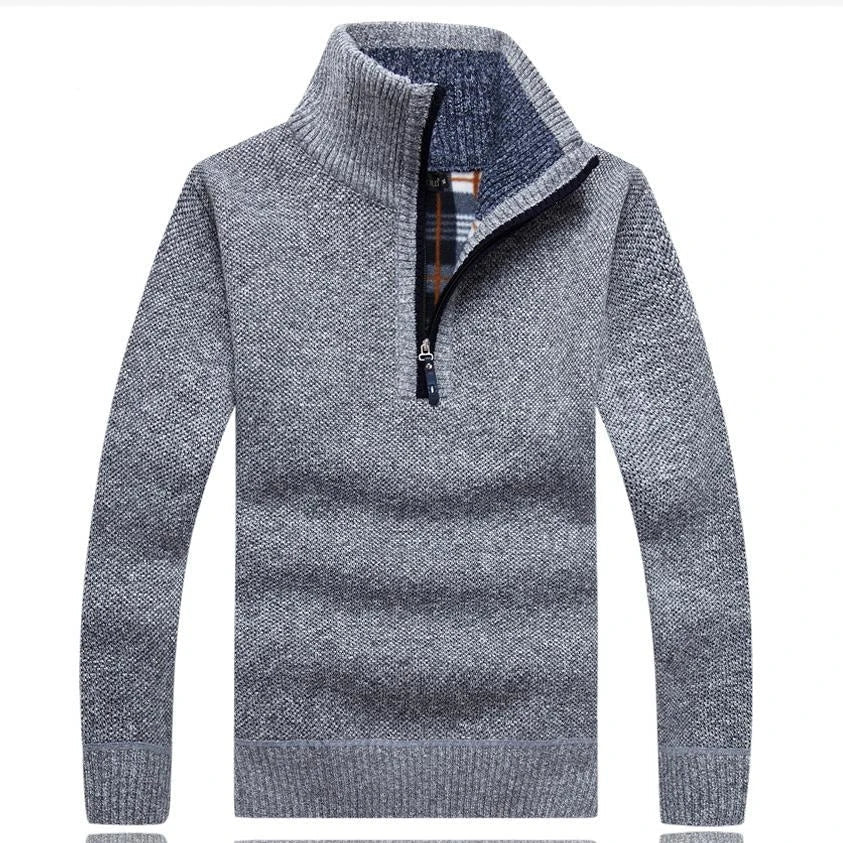Rovelin Strickpullover mit halbem Reißverschluss und schmaler Passform - Image 3