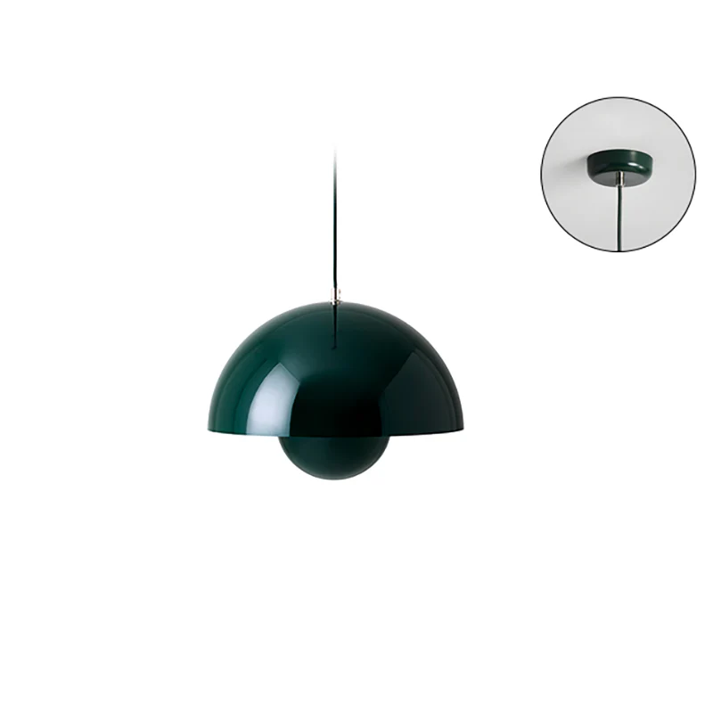 Rovena Pendelleuchte – Metall-Hängelampe mit halbrundem Schirm - Image 13