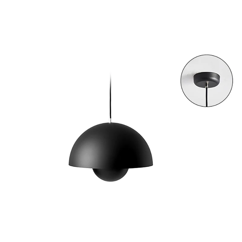 Rovena Pendelleuchte – Metall-Hängelampe mit halbrundem Schirm - Image 23
