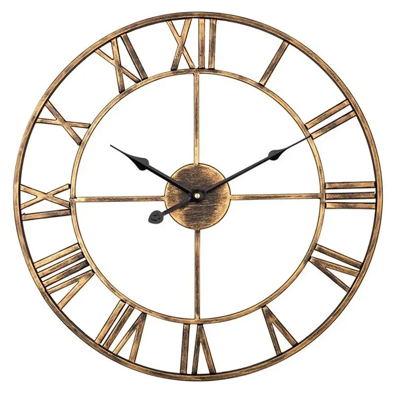 Rundaro Metall-Wanduhr – Runde Quarzuhr mit römischen Ziffern (40 cm) - Image 11