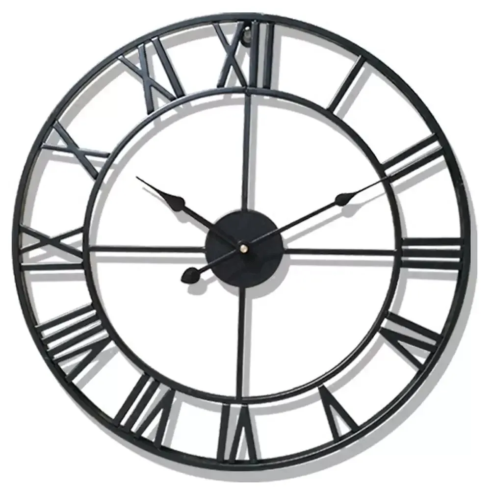 Rundaro Metall-Wanduhr – Runde Quarzuhr mit römischen Ziffern (40 cm) - Image 7