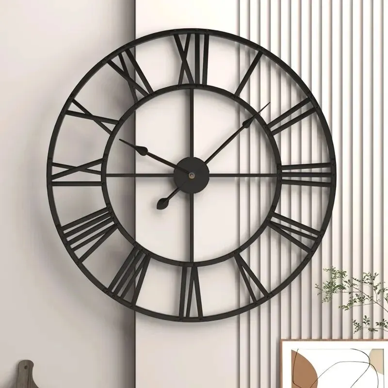 Rundaro Metall-Wanduhr – Runde Quarzuhr mit römischen Ziffern (40 cm) - Image 9