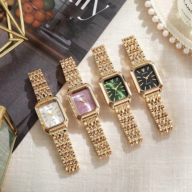Seriva Quarzuhr – Rechteckige Damenarmbanduhr mit Metallarmband - Image 8