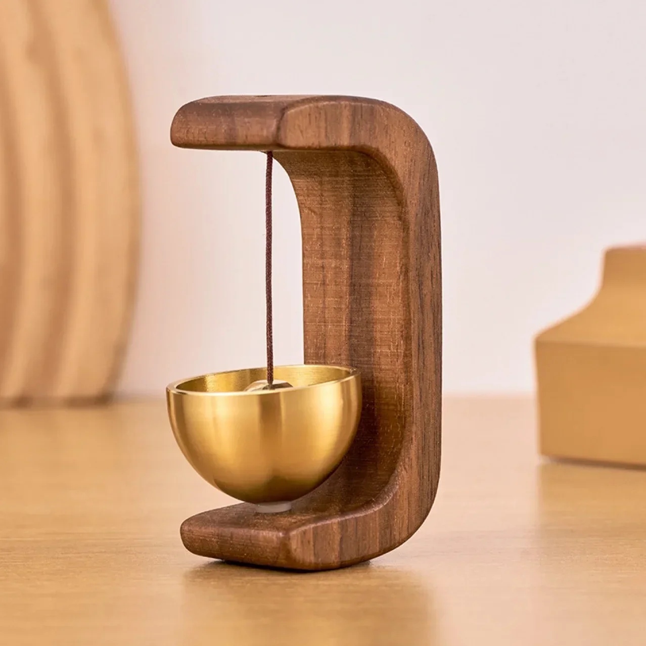 Türglocken-Windspiel aus Holz und Kupfer - Image 4