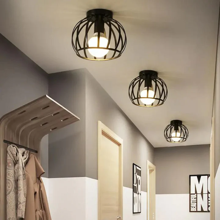 Varello Deckenlampe im Loft-Stil – Offenes Käfigdesign, Modernes Metall, Gleichmäßige Beleuchtung - Image 4