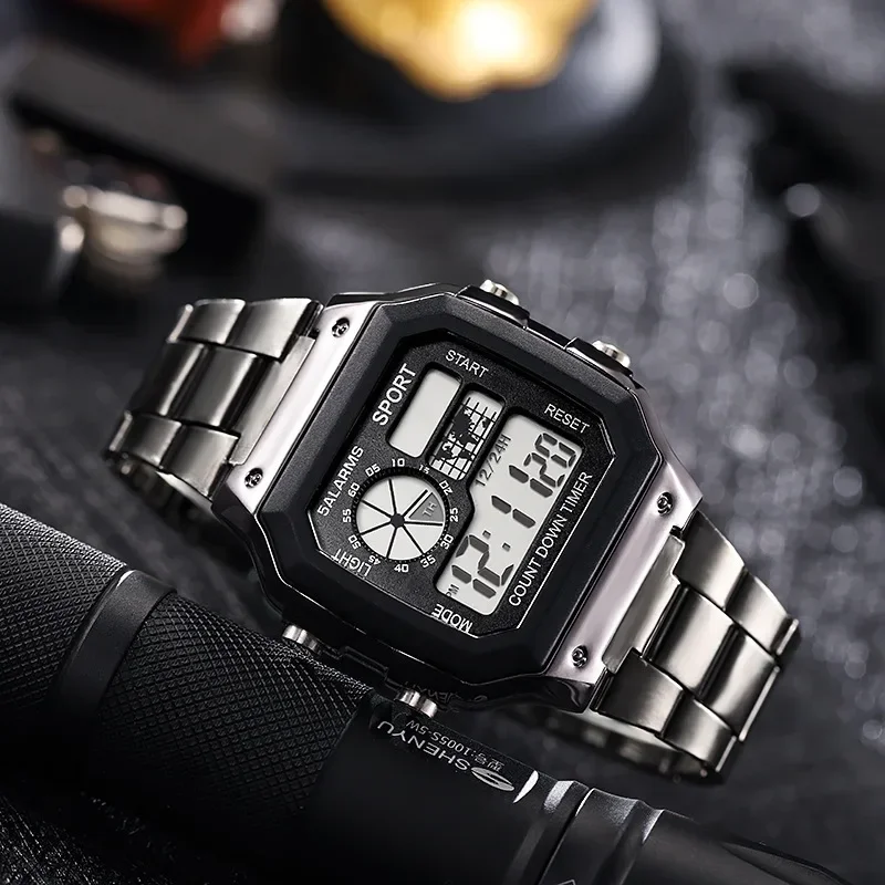 Varston Digitaluhr – Unisex-Modell mit Digitalanzeige und Edelstahlarmband - Image 6