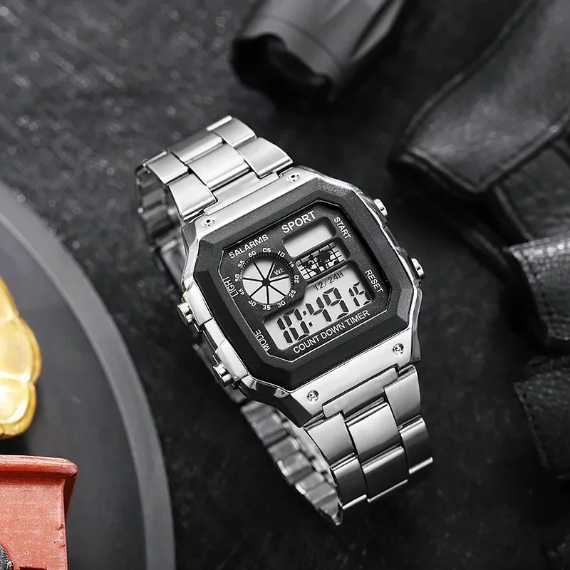 Varston Digitaluhr – Unisex-Modell mit Digitalanzeige und Edelstahlarmband - Image 7