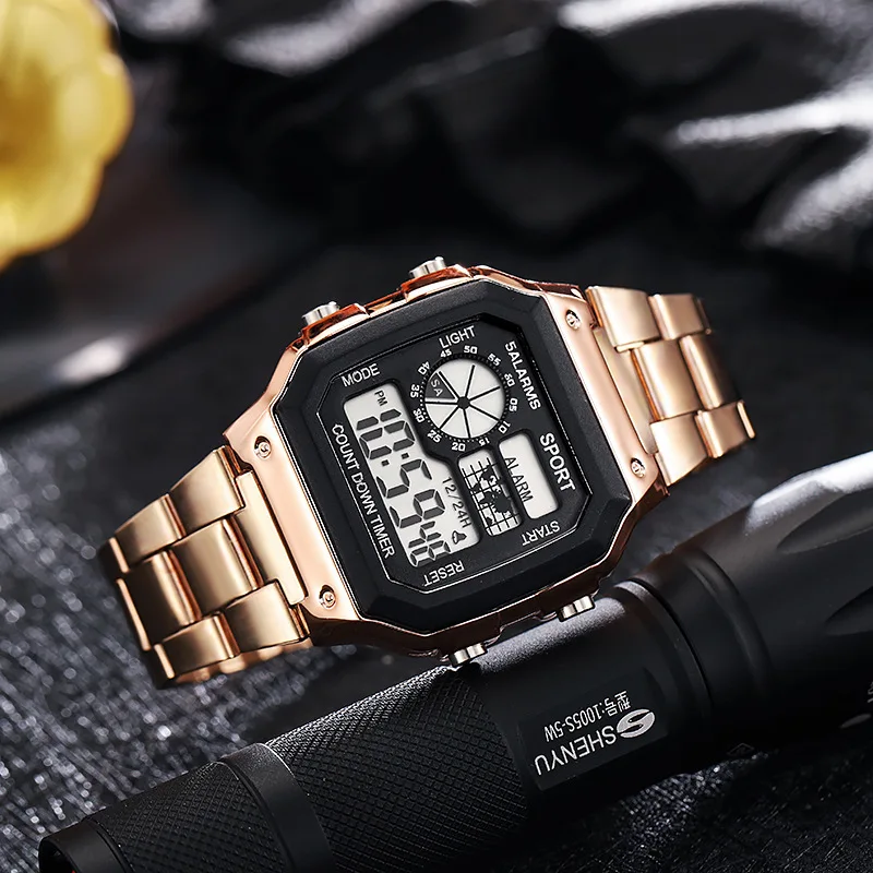 Varston Digitaluhr – Unisex-Modell mit Digitalanzeige und Edelstahlarmband - Image 8