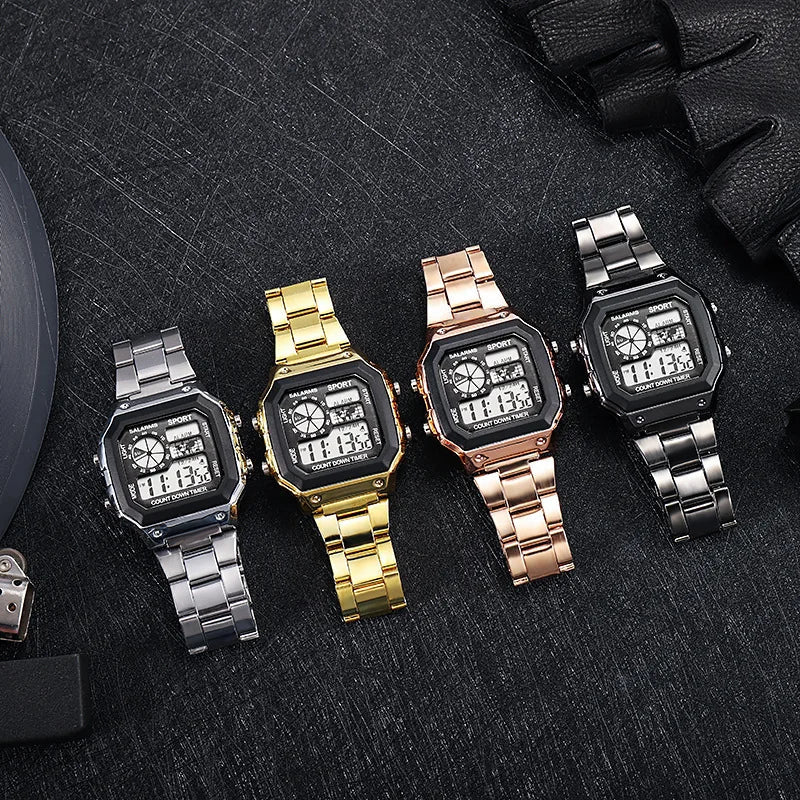 Varston Digitaluhr – Unisex-Modell mit Digitalanzeige und Edelstahlarmband - Image 9