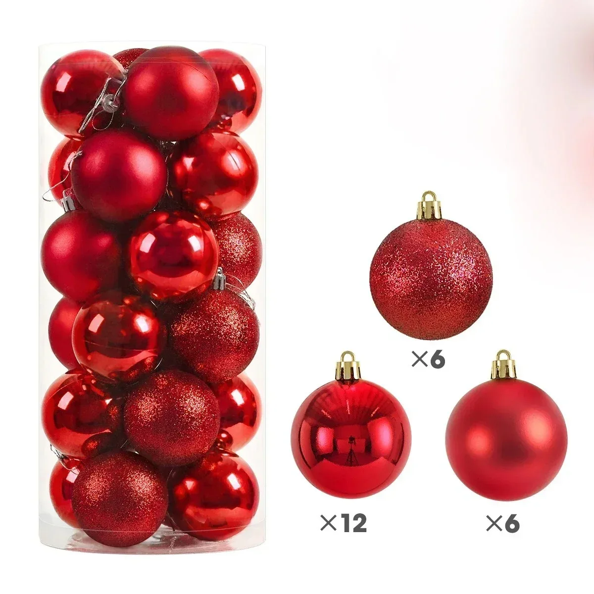Virela Weihnachtskugeln – Set mit 24 Stück in verschiedenen Größen - Image 16