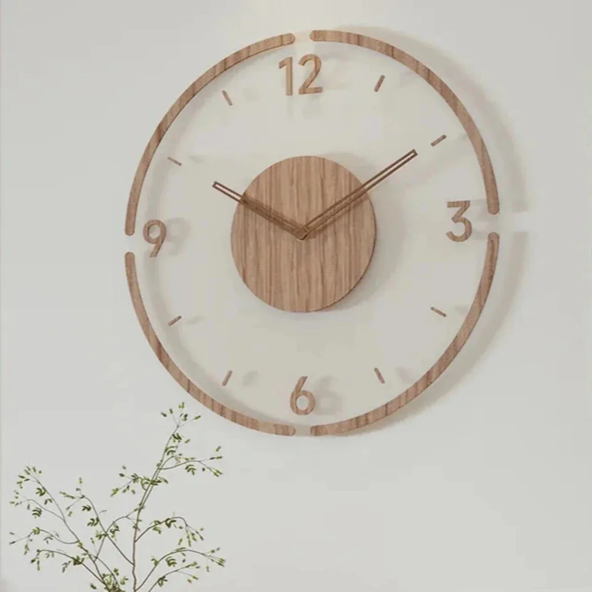 Yara Nordic Wanduhr – Glas und Buchenholz im skandinavischen Design - Image 5